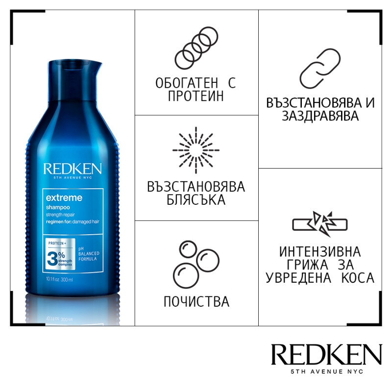 Шампоан за интензивна грижа на суха коса Redken Extreme Shampoo 300ml — 3