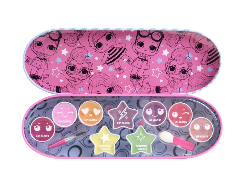 Children’s lip gloss set in a metal tin Markwins LOL Surprise! Smackers 1482222 — 2