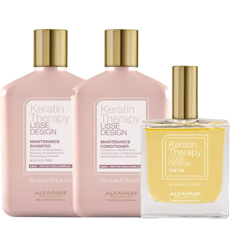 Alfaparf Keratin Therapy Shampoo 250ml + Conditioner 250ml + The Oil 50ml