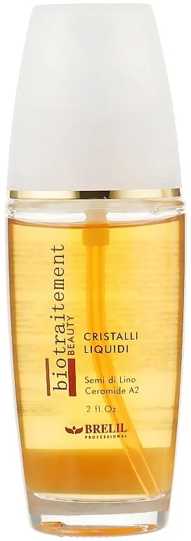 Кристали за блясък с ленено семе и серамиди Brelil Bio Traitement Beauty Hair Gloss Liquid Crystals 60ml — снимка 2