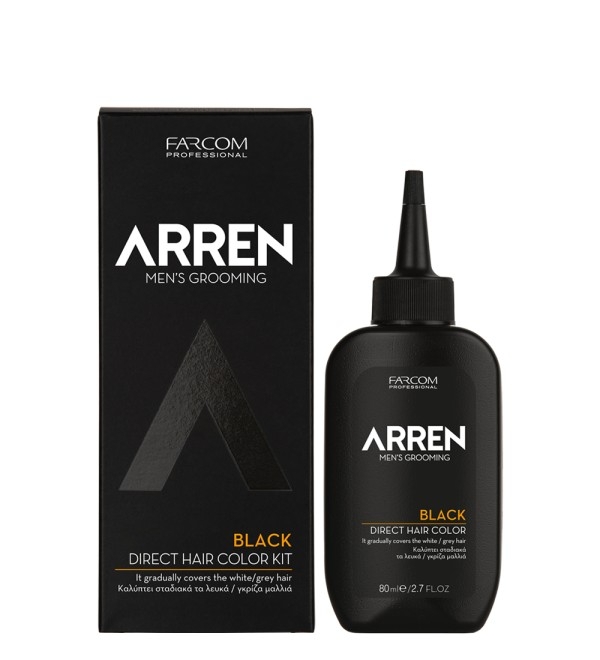 Комплект мъжка черна тонираща боя за коса Arren Men's Grooming Black Direct Hair Color Kit 80ml — 3