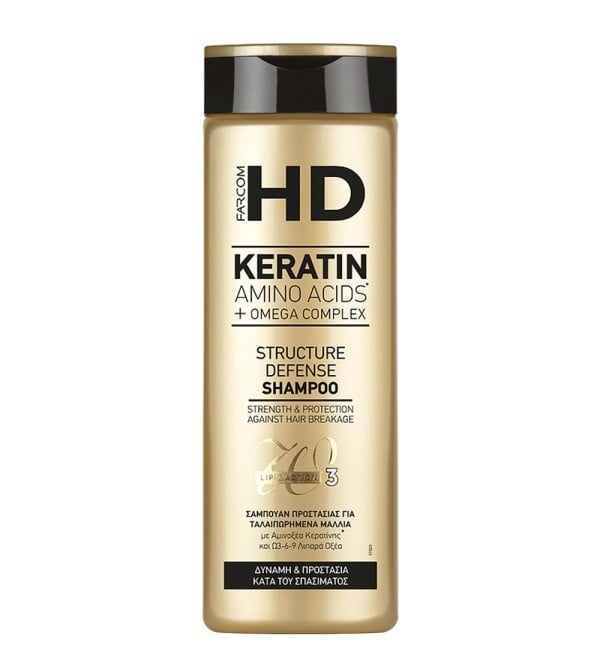 Шампоан за коса за сила и защита срещу накъсване с Кератин Farcom HD Keratin Amino Acids + Omega Complex Structure Defense Sh