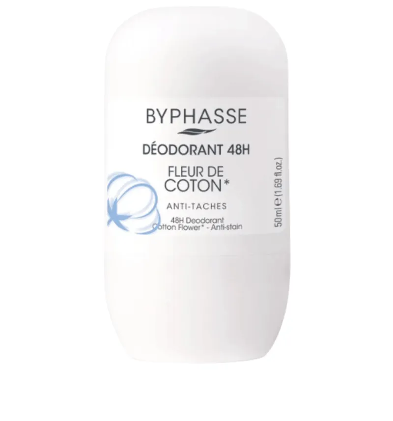 Дамски део рол-он против изпотяване Byphasse Cotton Flower Oil Deo Roll On 50ml
