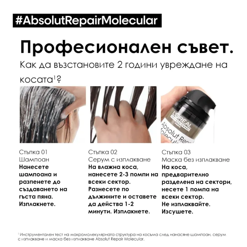 Loreal Professionnel Serie Expert Absolut Repair Molecular Leave-in mask 100ml — 4