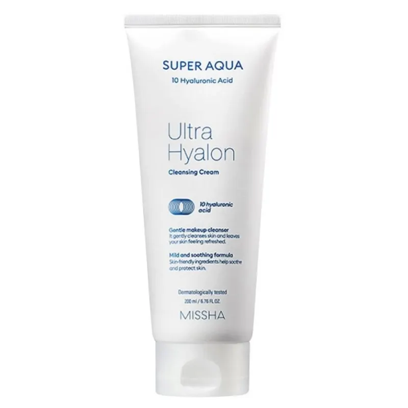 Почистващ крем с 10 вида хиалуронова киселина Missha Super Aqua Ultra Hyaluron Cleansing Cream 200ml