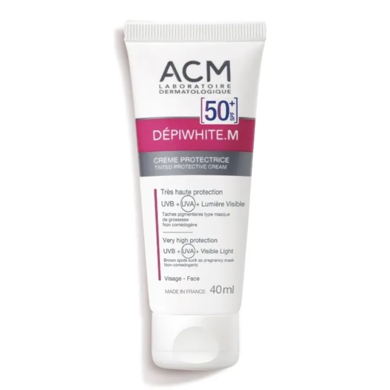 Изсветляващ слънцезащитен крем без цвят ACM Depiwhite M SPF 50 40ml