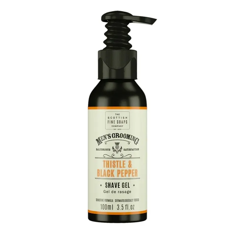 Scottish Fine Soaps Men's Grooming Thistle & Black Pepper Shave Gel 100ml