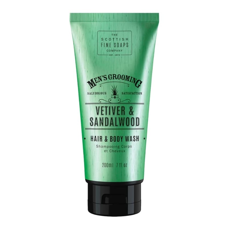 Scottish Fine Soaps Men's Grooming Vetiver & Sandalwood Hair & Body Wash 200ml