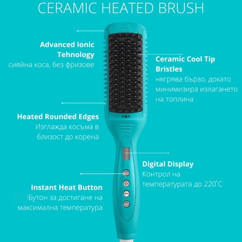 Професионална електрическа керамична четка за коса Moroccanoil Smooth Style Ceramic Heated Brush — снимка 2