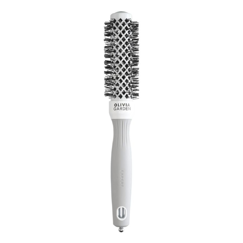 Olivia Garden Expert Blowout Shine White Gray Hair Brush 25 mm