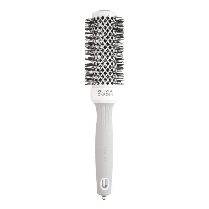 Olivia Garden Expert Blowout Shine White Gray Hair Brush 35 mm