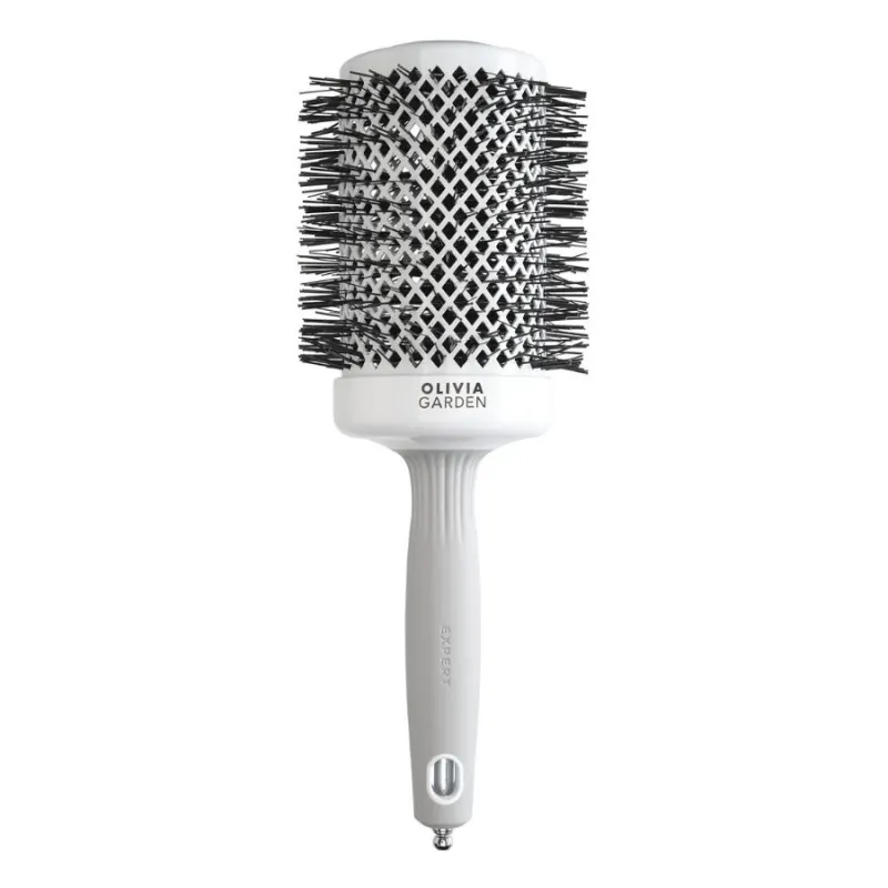 Olivia Garden Expert Blowout Shine White Gray Hair Brush 65 mm