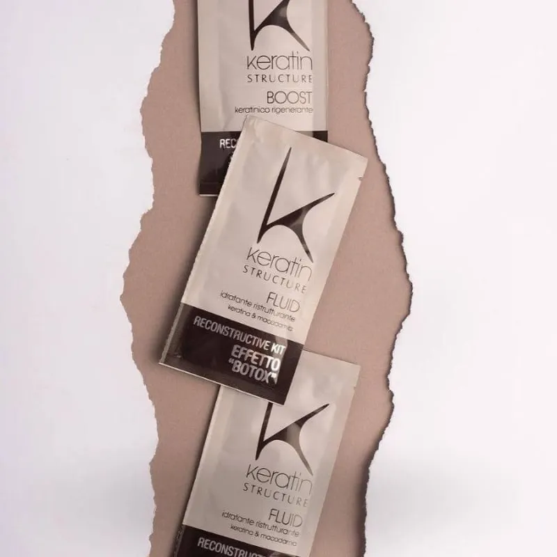 Кератинова терапия за силно увредена коса бустер Edelstein Keratin Structure Reconstructive Kit Effect Booster 2x12ml — снимк