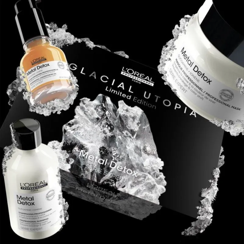 Лимитиран комплект за детокс и против накъсване на косата Loreal Professionnel Metal Detox Trio — снимка 3