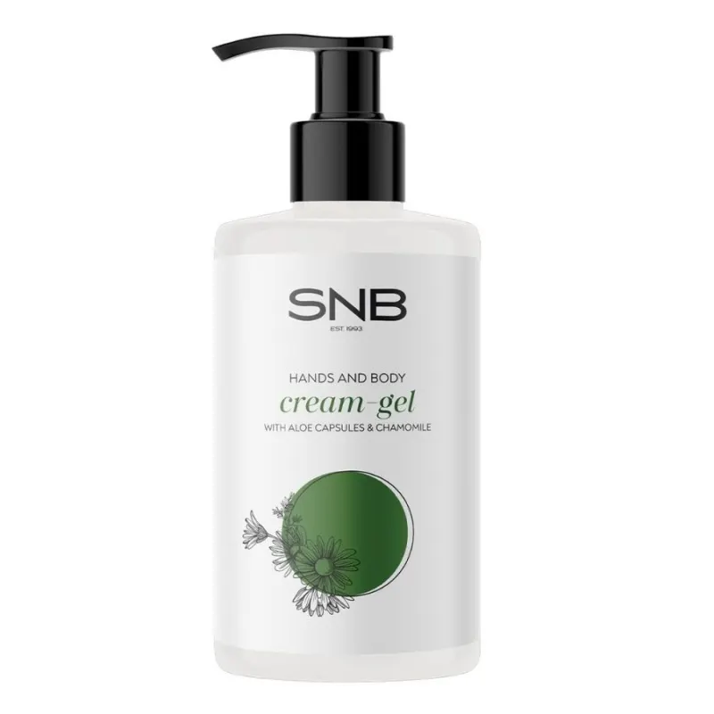 Крем-гел за ръце и тяло със сфери Алое Вера и лайка SNB Aloe Vera & Chamomile Cream Gel Hands & Body — снимка 3