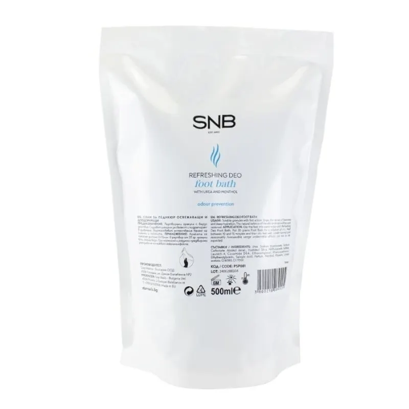 Освежаващи и дезодориращи соли за педикюр SNB Refreshing Deo Foot Bath 500g