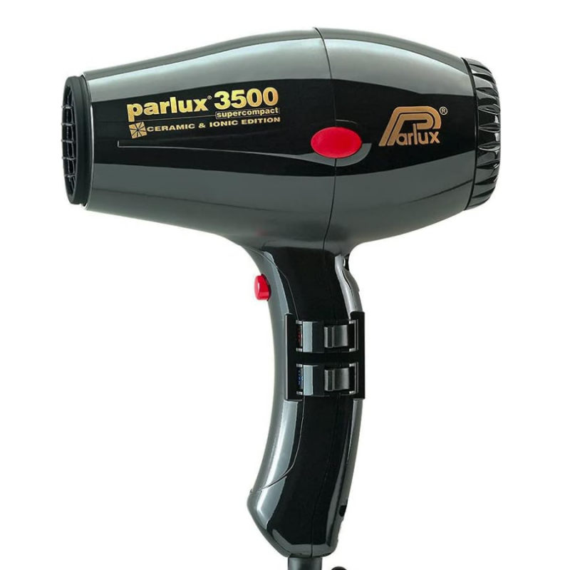 Компактен и мощен професионален сешоар за бързо и гладко сушене Parlux 3500 Ceramic & Ionic Super Compact Black — снимка 2
