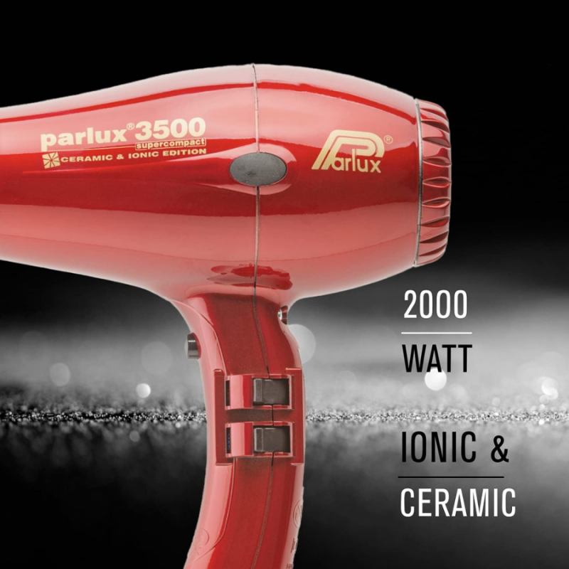 Parlux 3500 Ceramic & Ionic Super Compact Red — 3