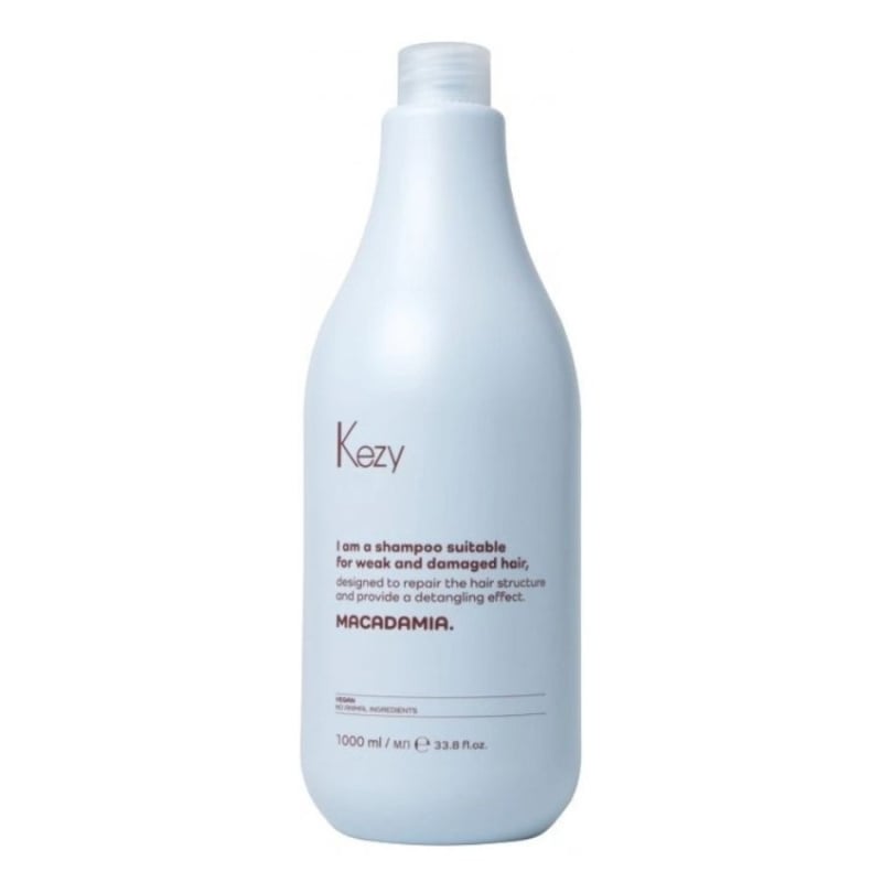 Kezy Macadamia Shampoo for or Damaged, Dull and Fragile Hair 1000 ml