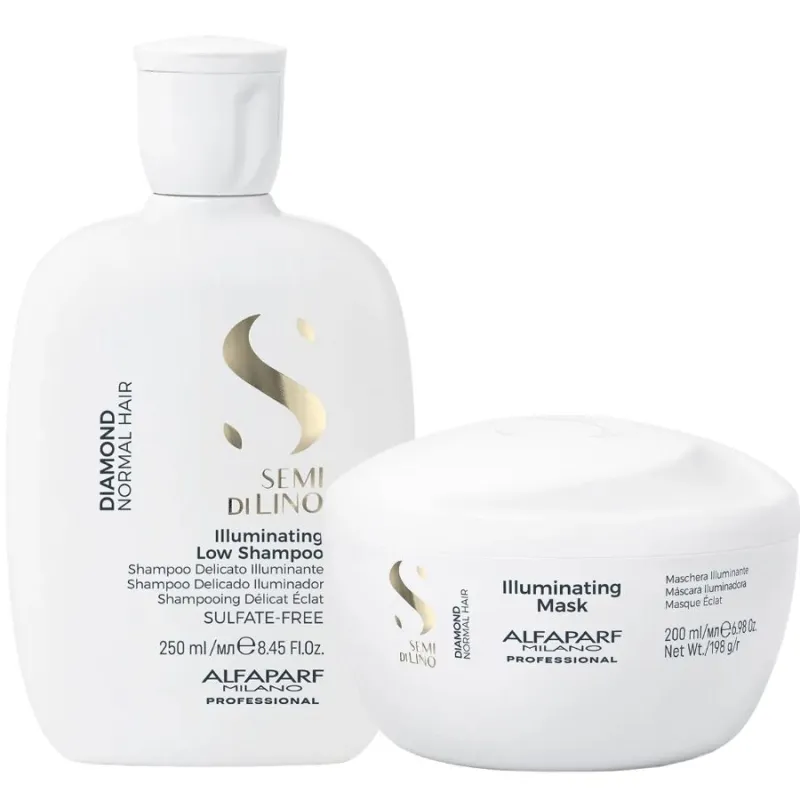 Alfaparf Semi Di Lino Diamond Illuminating Shampoo 250ml + Mask 200ml