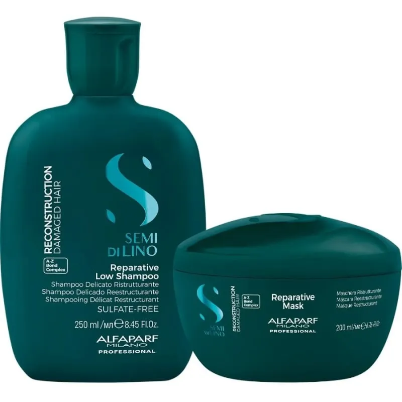 Alfaparf Semi Di Lino Reconstruction Reparative Shampoo 250ml + Mask 200ml