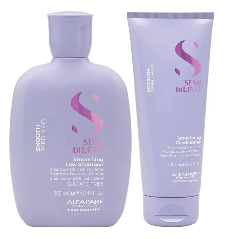 Alfaparf Semi di Lino Smooth Rebel Hair Shampoo + Conditioner