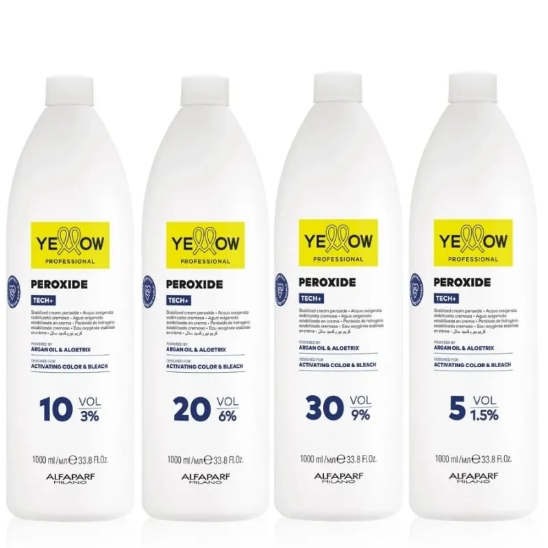 Оксидант за боядисване и изсветляване с арганово масло и Aloetrix – Yellow Professional Peroxide 1000 ml