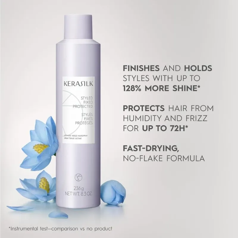 Лак за коса с екстремна фиксация Kerasilk Style Ultimate Hold Hairspray 300 ml — снимка 4