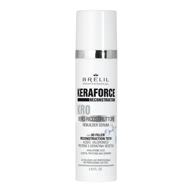 Реконструиращ серум с хиалурон, кератин и растителни протеини Brelil Keraforce Rebuilder Serum KR0 75 ml