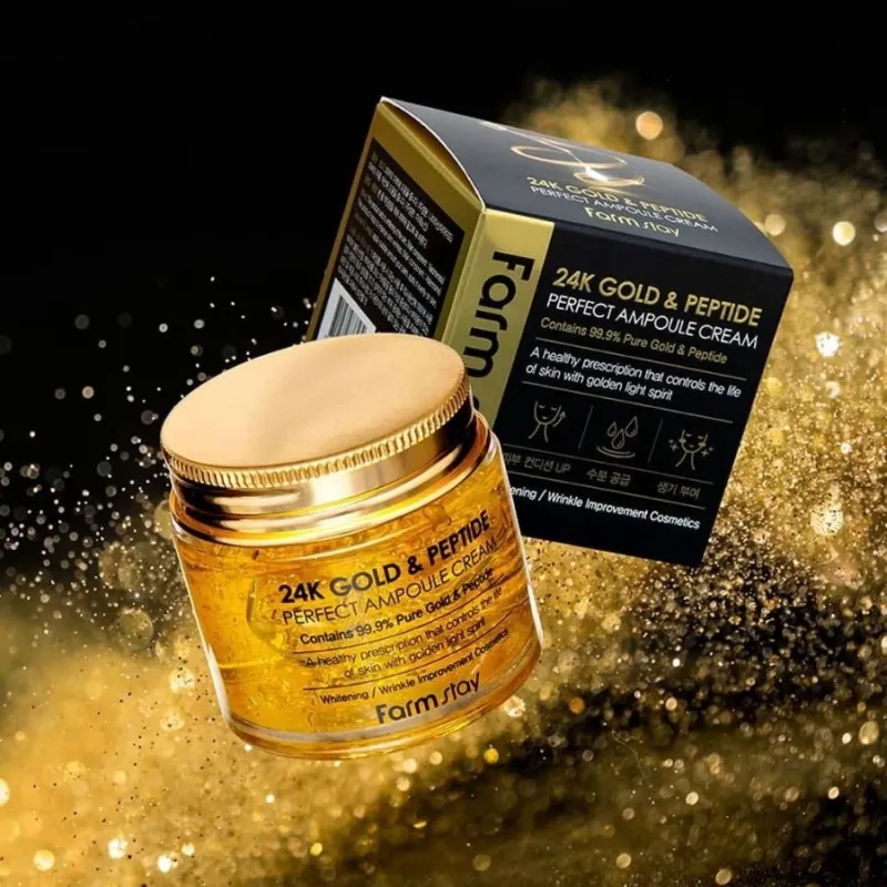 Farmstay 24K Gold & Peptide Perfect Ampoule Cream 80ml — 3