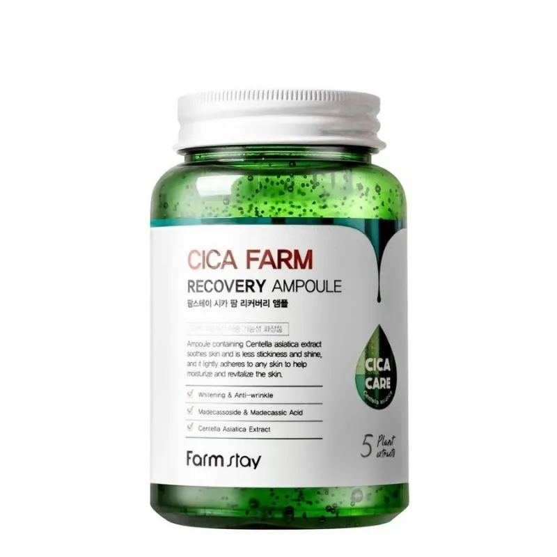 Ампула с центела за възстановяване и хидратация – FarmStay Cica Farm Recovery Ampoule 250 ml — снимка 2