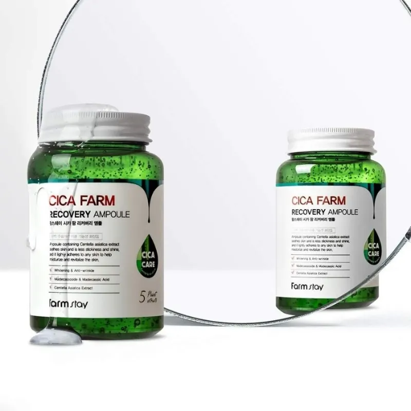 Ампула с центела за възстановяване и хидратация – FarmStay Cica Farm Recovery Ampoule 250 ml — снимка 3