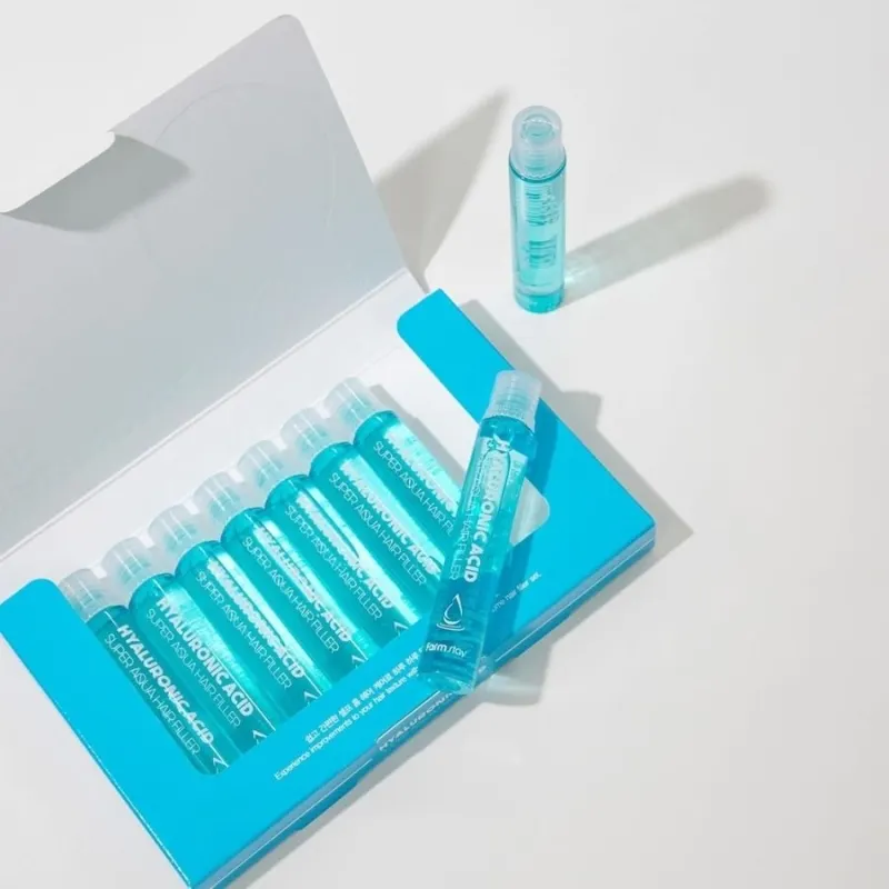 Хидратиращ филър за коса с хиалуронова киселина – FarmStay Hyaluronic Acid Super Aqua Hair Filler 10x13ml — снимка 5