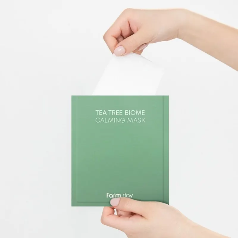Успокояваща маска с чаено дърво – FarmStay Tea Tree Biome Calm Mask — снимка 2