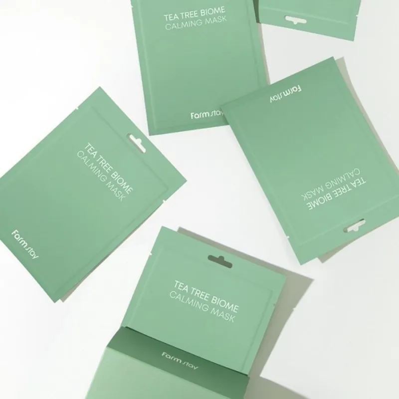 Успокояваща маска с чаено дърво – FarmStay Tea Tree Biome Calm Mask — снимка 5