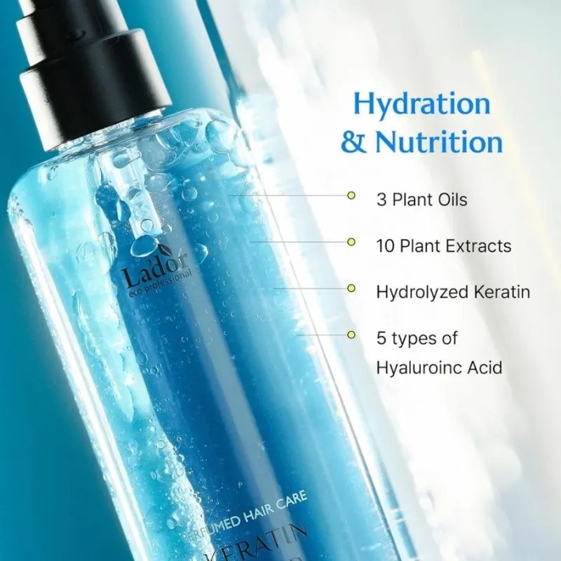 Хидратиращ кератинов спрей против фриз и топлинна защита – Lador Keratin Hydrating Anti-Frizz Hair Mist 130 ml — снимка 4