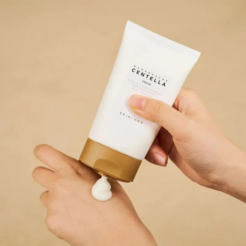 Хидратиращ крем за лице с Centella Asiatica, ниацинамид и сквалан SKIN1004 Madagascar Centella Cream 75 ml — снимка 3