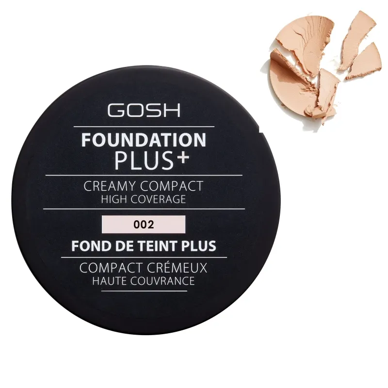 Компактна пудра фон дьо тен Gosh Foundation Plus + Creamy Compact 9g (РАЗЛИЧНИ НЮАНСИ)
