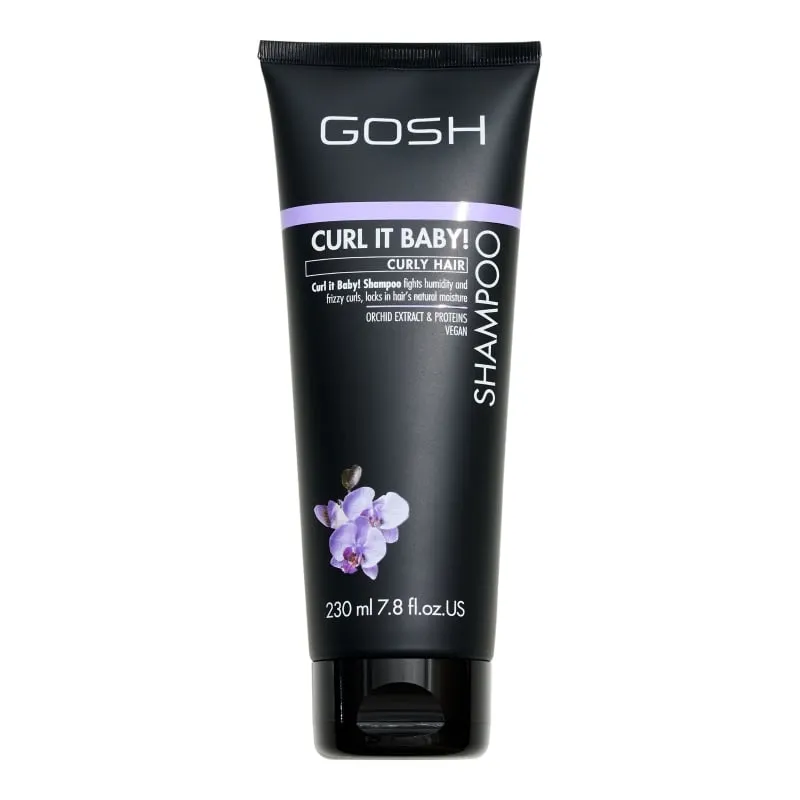 Шампоан за къдрава коса с Purple Orchid за хидратация и контрол на фриз ефекта Gosh Curl it Baby Hair Shampoo 230 ml