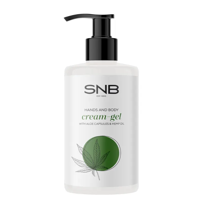 Крем-гел за ръце и тяло със сфери Алое Вера и конопено масло SNB Aloe Vera & Hemp Oil Cream Gel Hands & Body — снимка 2