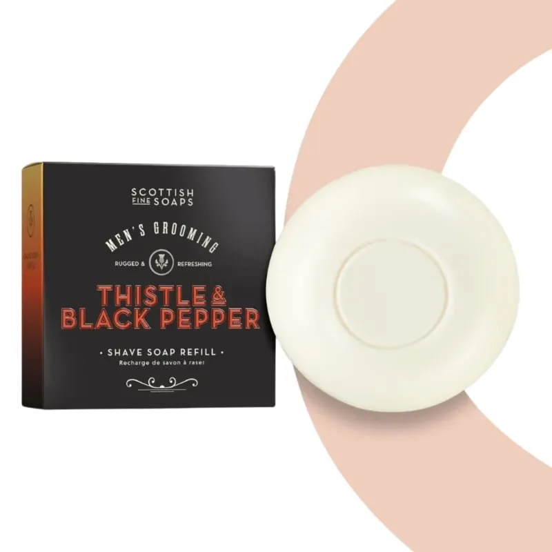 Scottish Fine Soaps Men's Grooming Thistle & Black Pepper Shave Soap 100g — 2