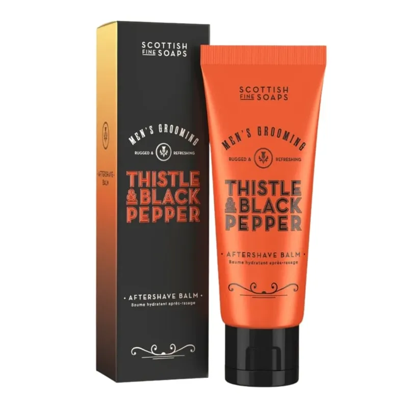 Scottish Fine Soaps Men's Grooming Thistle & Black Pepper Aftershave & Balm 75ml