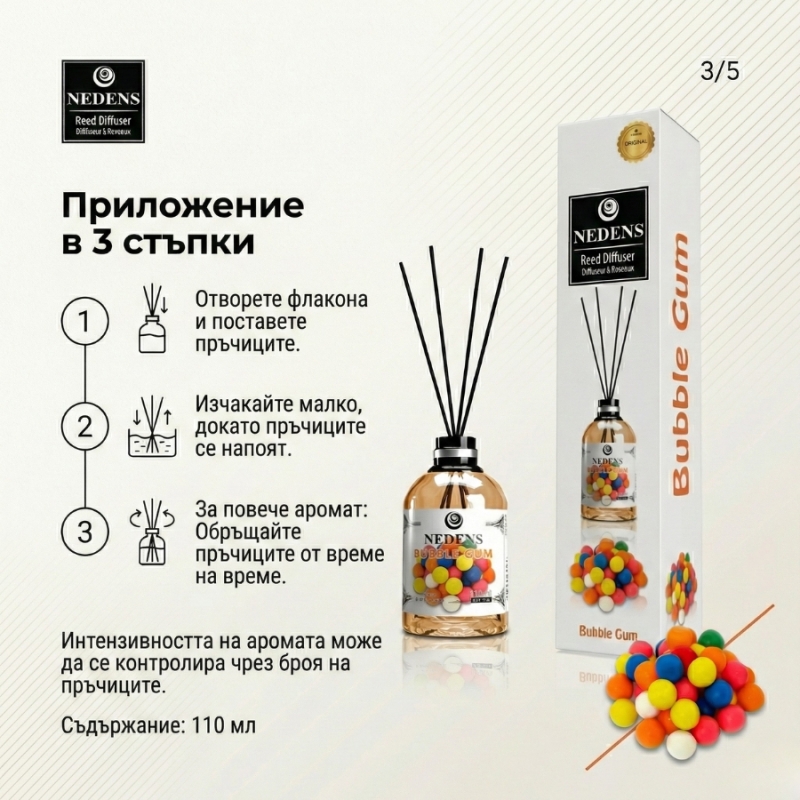 Nedens Bubble Gum Reed Diffuser 110ml — 4