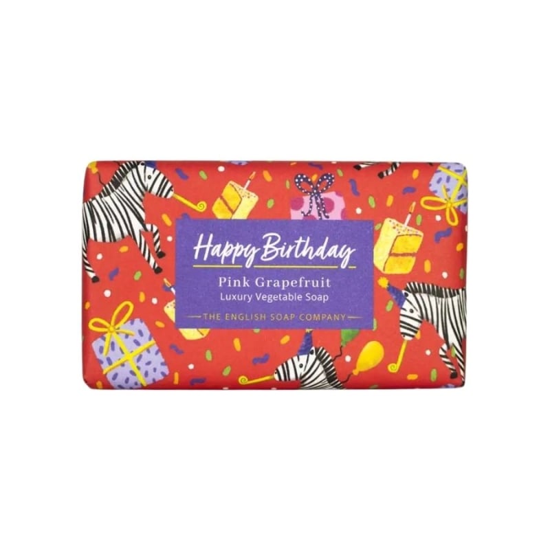 The English Soap Company Happy Birthday Pink Grapefruit Luxury Vegetable Soap 190g