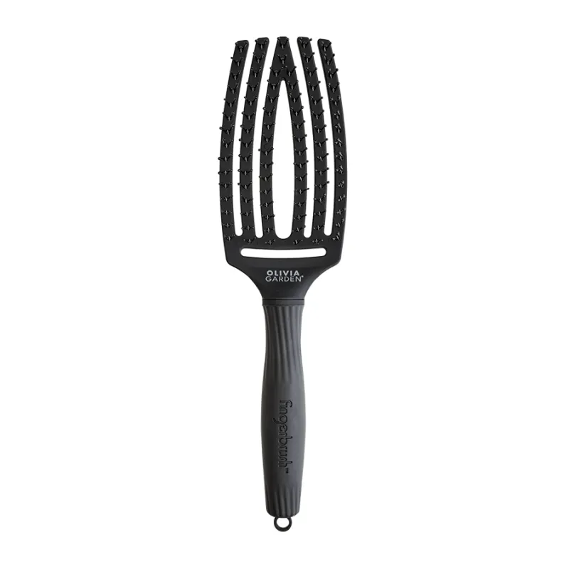 Olivia Garden Fingerbrush Full Black Double Bristles M
