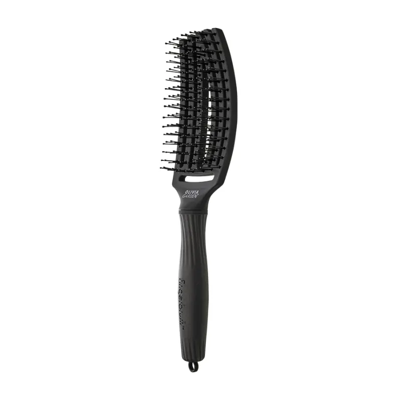 Olivia Garden Fingerbrush Full Black Double Bristles M — 2