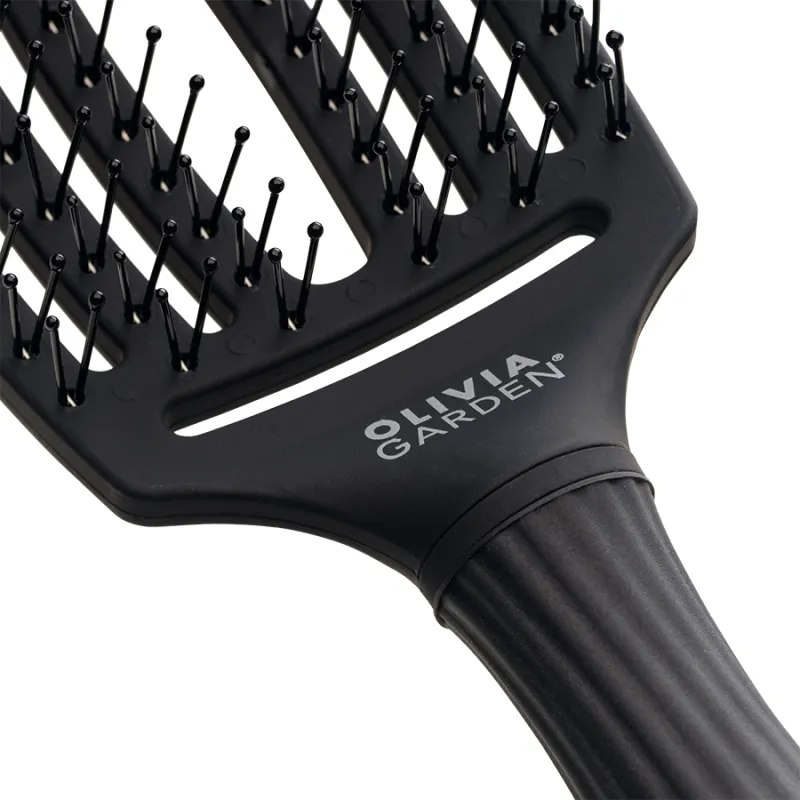 Olivia Garden Fingerbrush Full Black Double Bristles M — 3