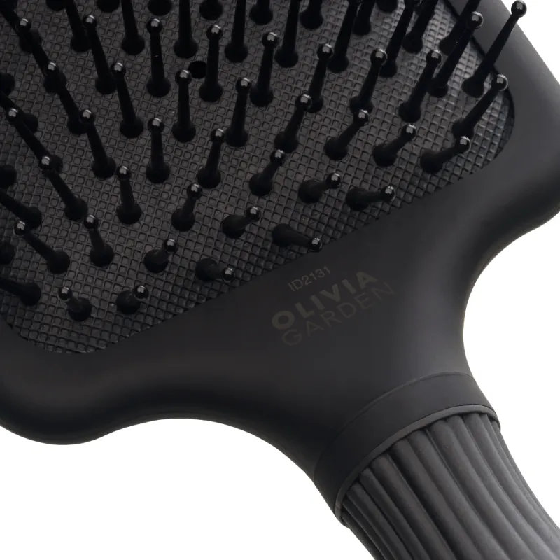 Четка за разресване Olivia Garden Expert Care Rectangular Nylon Bristles Black Label L — снимка 5