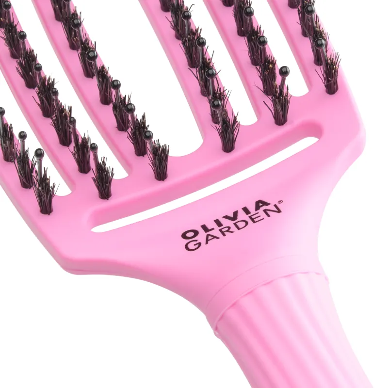 Четка за разресване със смесен косъм Olivia Garden Fingerbrush Think Pink 25 Pink Tokyo — снимка 5