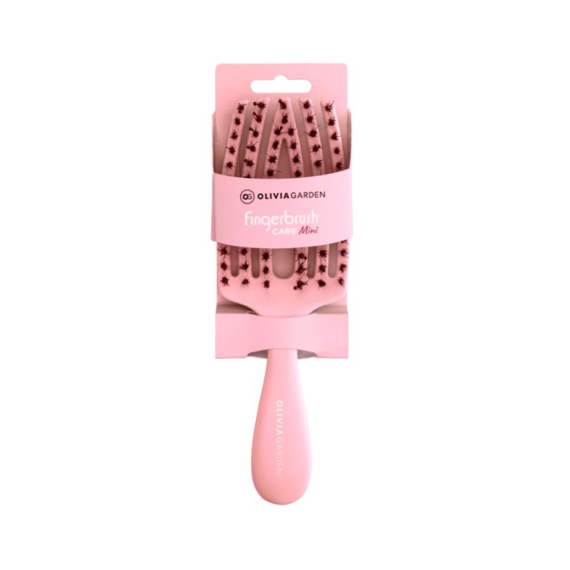Мини четка за коса Olivia Garden Fingerbrush Care Mini Pink — снимка 5